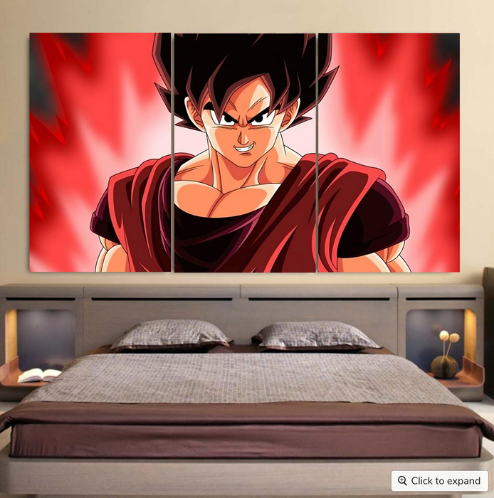 Dragon Ball Super Saiyan Goku Kaioken Epic Red Casual Cool 3pc Canvas