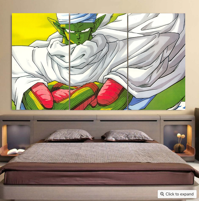 Dragon Ball Angry Piccolo Standing And Ready for Fighting Cool 3pc Canvas