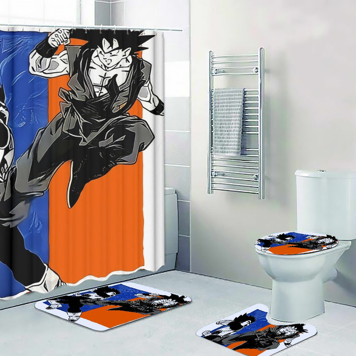 Red Goku And Blue Vegeta Fight Dragon Ball Z Four-piece Bathroom