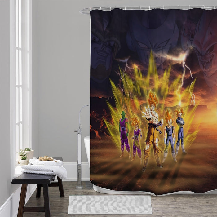 Piccolo Goku And Vegeta Dragon Ball Z Shower Curtains