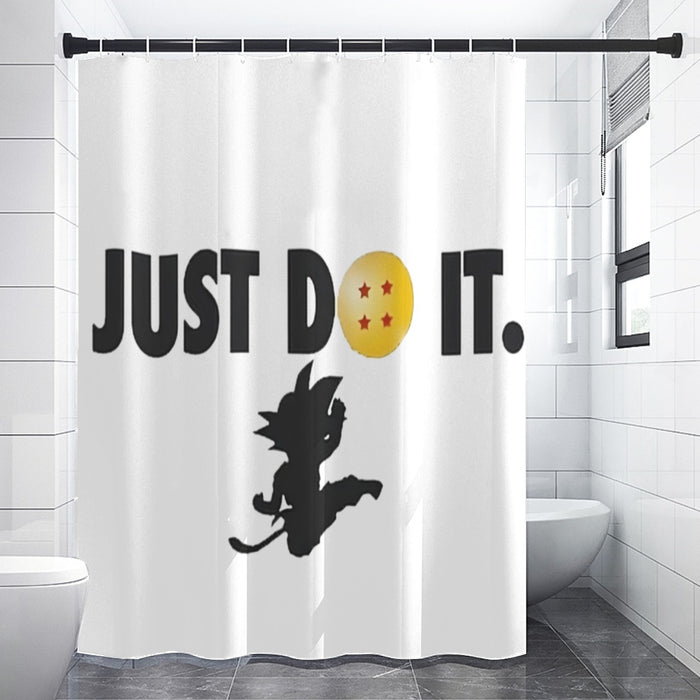 Just Do It Slogan Dragon Ball Kid Goku Dope Black Shower Curtains