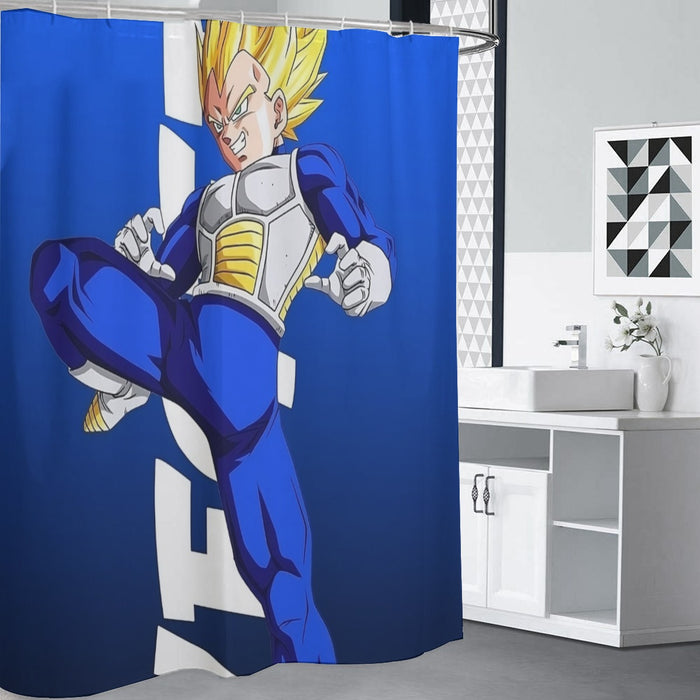 Vegeta With Background Word Dragon Ball Shower Curtain