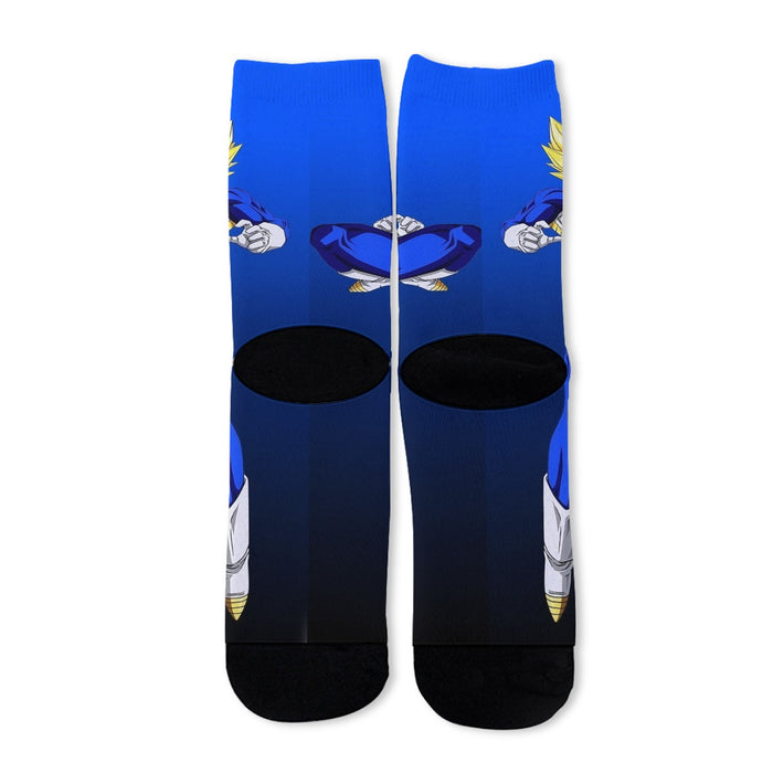 Vegeta With Background Word Dragon Ball Socks