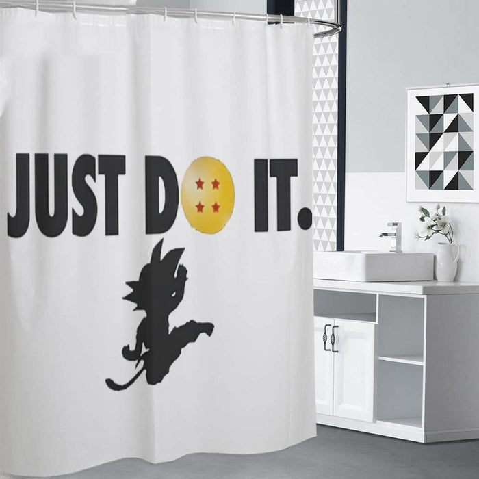 Just Do It Slogan Dragon Ball Kid Goku Dope Black Shower Curtains