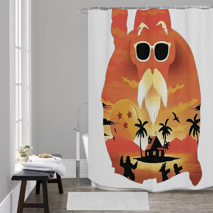 Master Roshi Sunset Shower Curtains