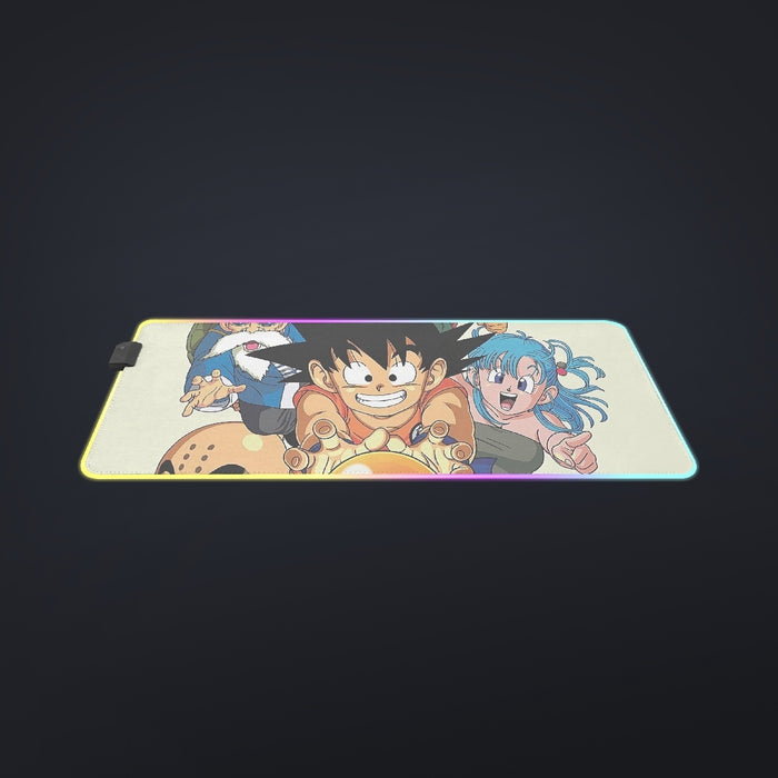 DBZ Kid Goku Master Roshi Bulma Krillin Chasing Dragon Ball Funny cool LED Gaming Mouse Pad