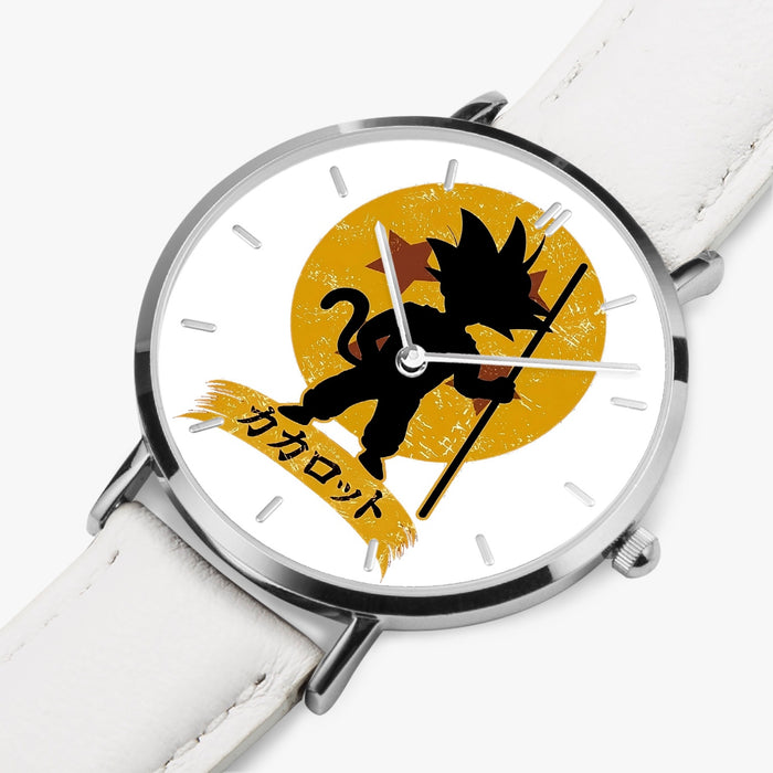 DBZ-Store Cute Kid Goku Shadow Logo White Watch