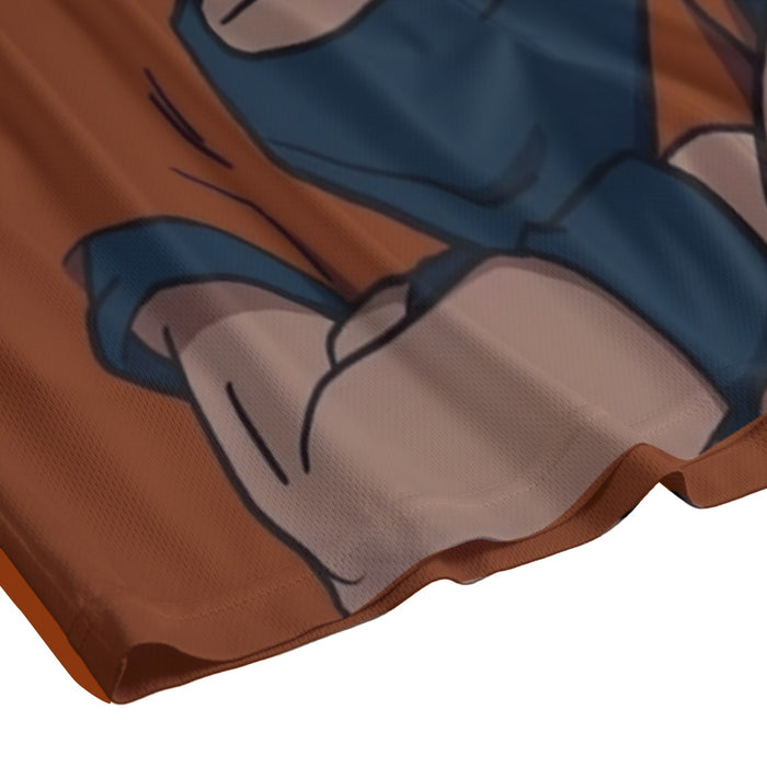 Goku Orange Minimalistic Background Mesh Shorts