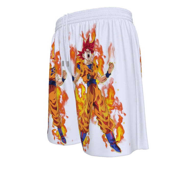 Awesome Goku Super Saiyan God Transformation DBZ Mesh Shorts