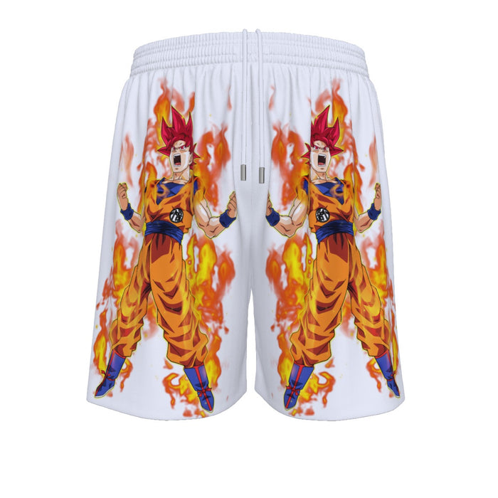 Awesome Goku Super Saiyan God Transformation DBZ Mesh Shorts