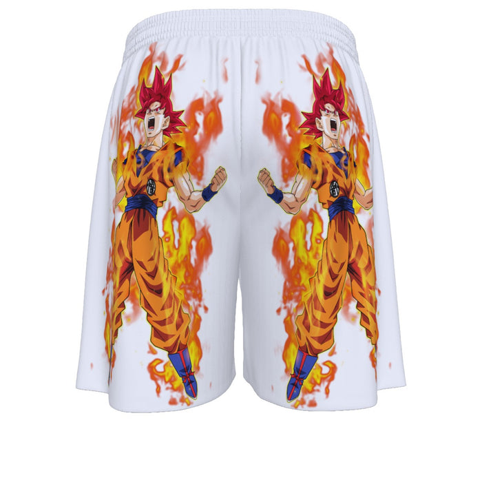 Awesome Goku Super Saiyan God Transformation DBZ Mesh Shorts