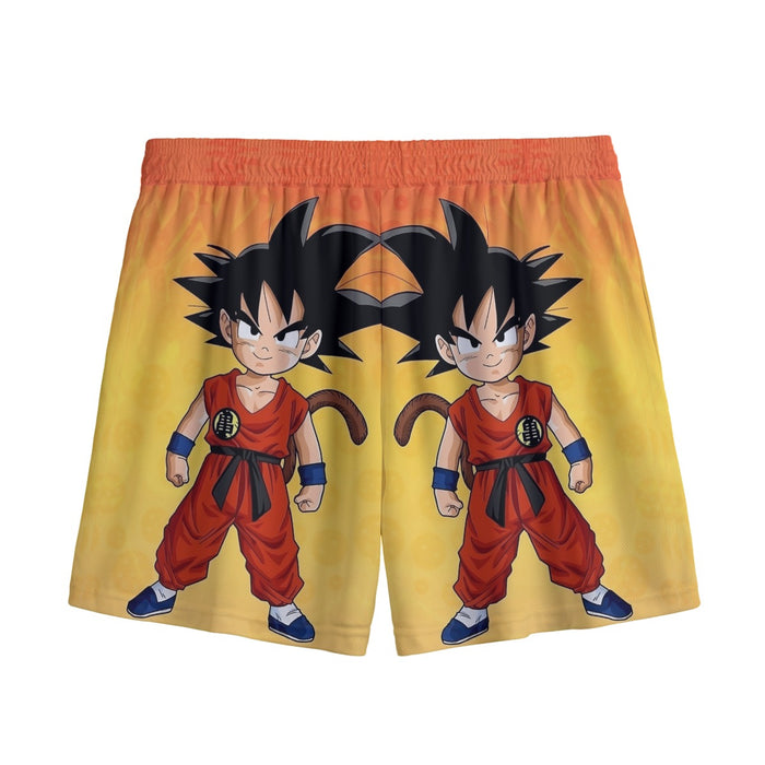 Cute Young Kid Goku Yellow Dragon Ball 3D Mesh Shorts