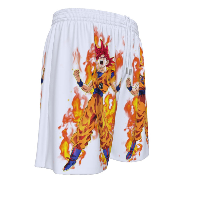 Awesome Goku Super Saiyan God Transformation DBZ Mesh Shorts