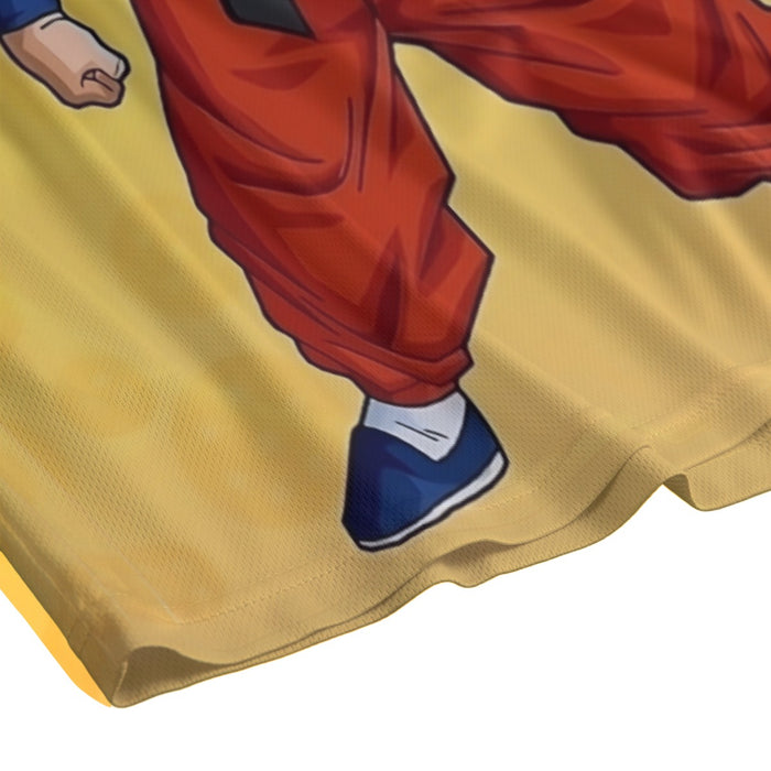 Cute Young Kid Goku Yellow Dragon Ball 3D Mesh Shorts