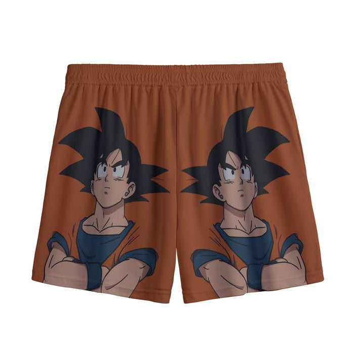 Goku Orange Minimalistic Background Mesh Shorts