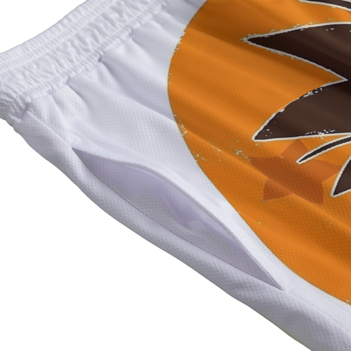 Dragon Ball Z Kid Goku Shadow Logo White Mesh Shorts