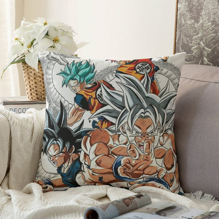 DBS Goku SSJ Transformations White God Blue Red Kaioken Ultra Instinct Couch Pillowcase