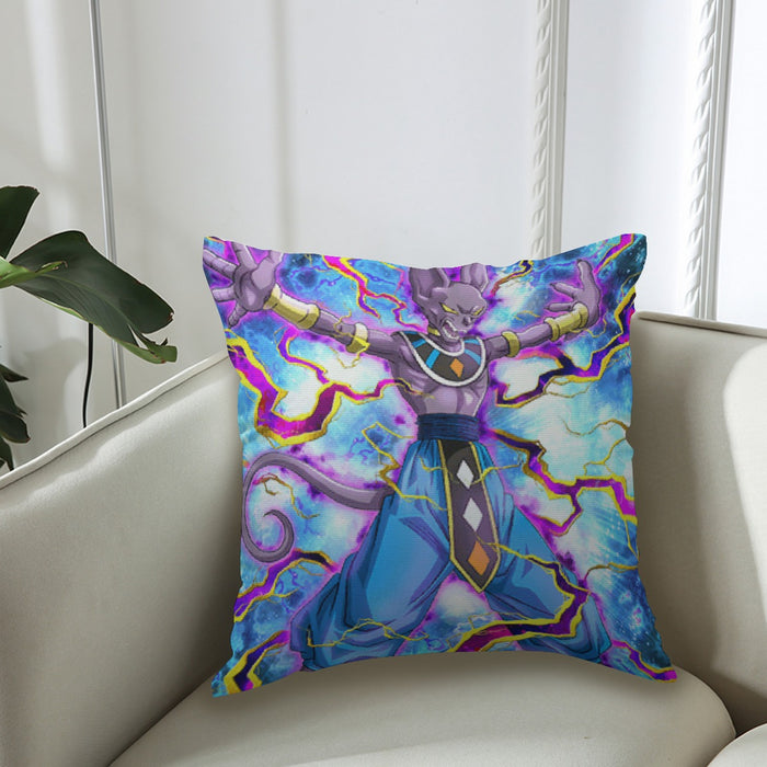 Dragon Ball Super Beerus Destruction God Egyptian Cat Vibrant Design Couch Pillowcase