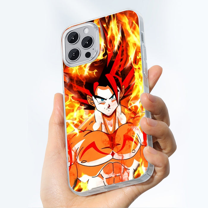 Dragon Ball Goku Super Saiyan Rose Flaming Fan Art iPhone 15 Series Phone Case