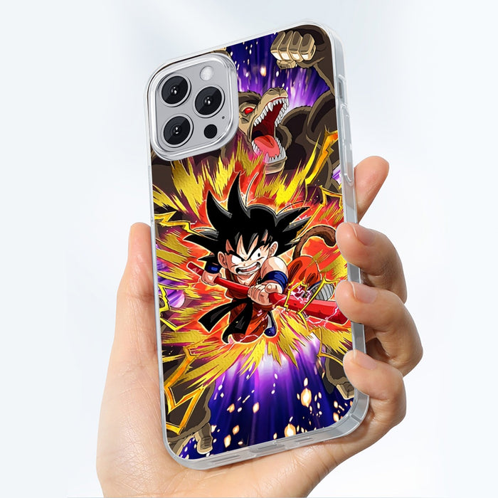 Great Ape Monkey Warrior Angry Kid Goku Fighting 3D iPhonecase