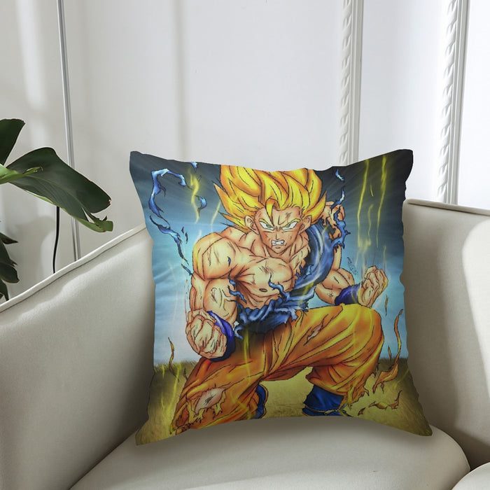 DBZ Goku Super Saiyan Thunder Power Damage Fight Cool Design Couch Pillowcase