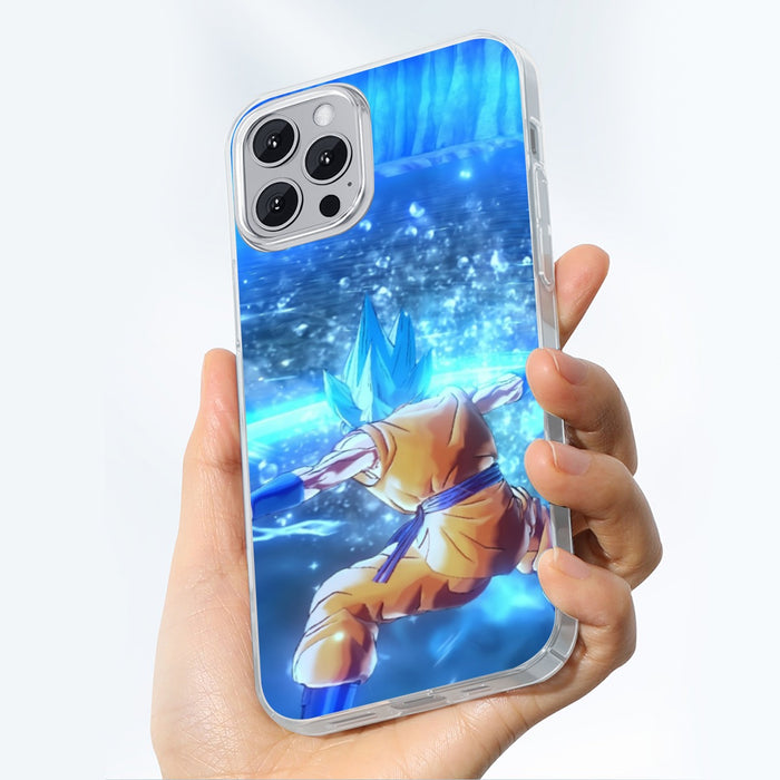 DBZ Goku SSGSS Saiyan God Blue Aura Blasting Streetwear iPhone case