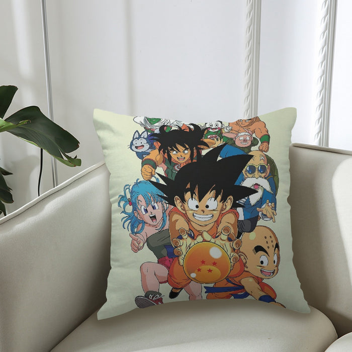 DBZ Kid Goku Master Roshi Bulma Krillin Chasing Dragon Ball Funny Couch Pillowcase