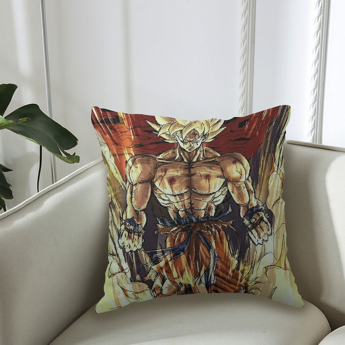 Powerful Goku Super Saiyan 2 Transformation SSJ2 Couch Pillowcase