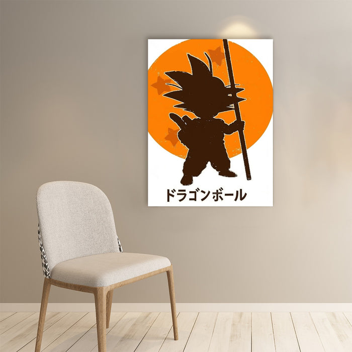 Dragon Ball Z Kid Goku Shadow Logo White Paper poster