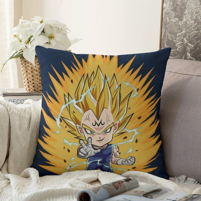 DBZ Majin Vegeta Super Saiyan Prince Power Aura Chibi Sketch Couch Pillowcase