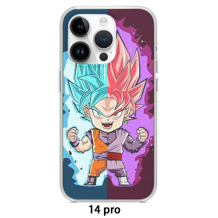 DBZ Goku Zamasu SSGSS God Blue Rose Super Saiyan Chibi iPhone case