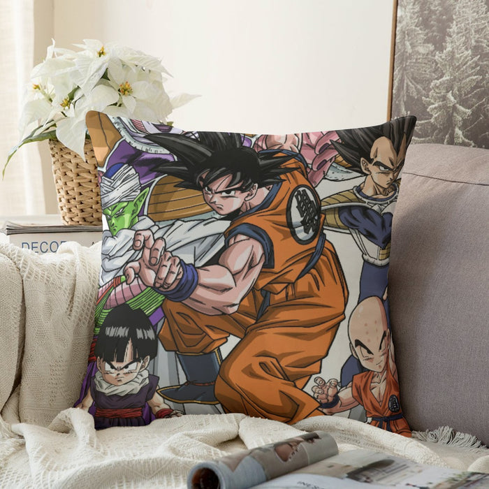 DBZ Goku Fighting Stance Gohan Piccolo Krillin Vegeta Frieza Color Couch Pillowcase