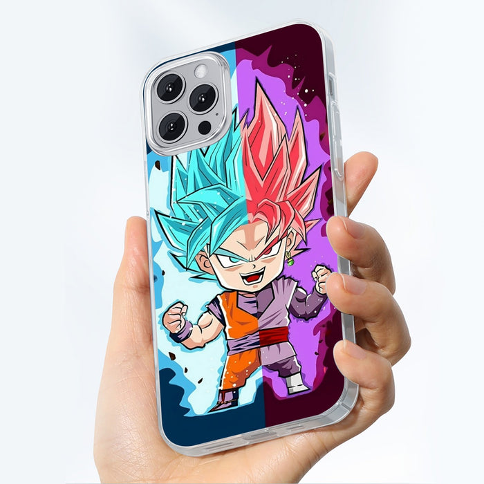 DBZ Goku Zamasu SSGSS God Blue Rose Super Saiyan Chibi iPhone case