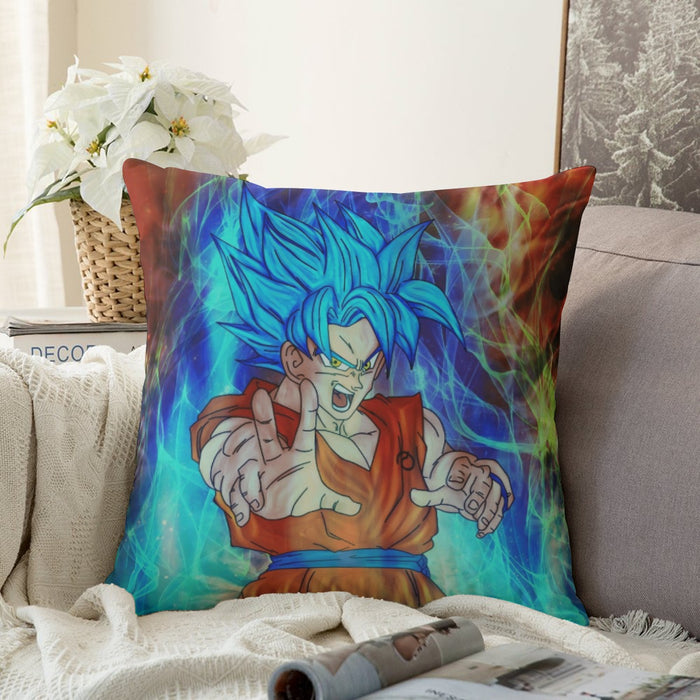 DBZ Goku Super Saiyan God Blue SSGSS Power Aura Fire Theme Design Couch Pillowcase