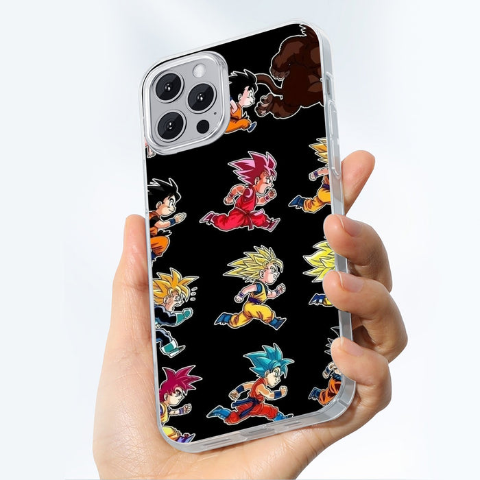 Dragon Ball Anime Son Goku All Form Transformation iPhone 15 Series Phone Case