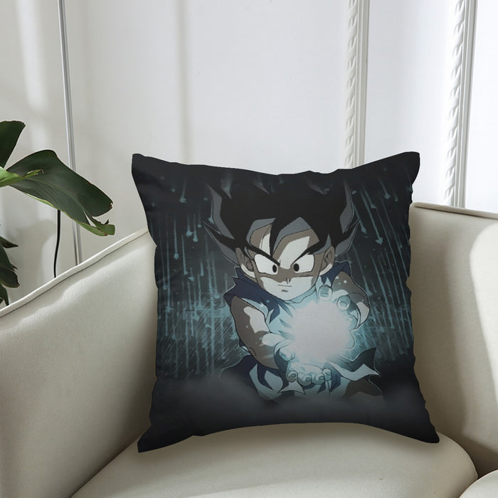 Dragon Ball Goku Kid Practice Kamehameha Cute Round Neck Design Couch Pillowcase