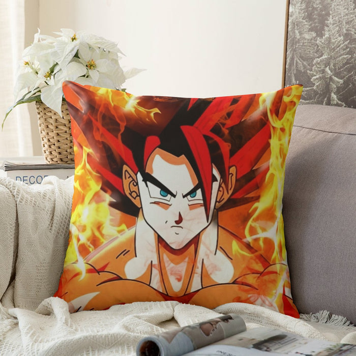 Dragon Ball Goku Super Saiyan Rose Flaming Fan Art Couch Pillowcase