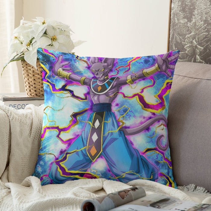 Dragon Ball Super Beerus Destruction God Egyptian Cat Vibrant Design Couch Pillowcase