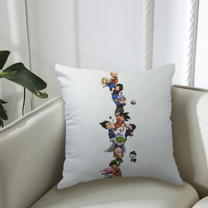 Dragon Ball Z Cute Adorable Chibi DBZ Characters White Couch Pillowcase