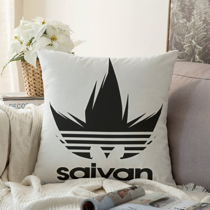 Dragon Ball Z Black Saiyan Adidas Parody Print Gray Couch Pillowcase