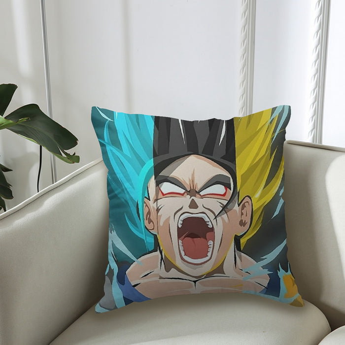 Dragon Ball Goku Super Saiyan Triple Blue God SSGSS Hand Drawing Style Couch Pillowcase