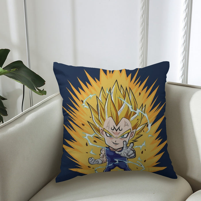 DBZ Majin Vegeta Super Saiyan Prince Power Aura Chibi Sketch Couch Pillowcase