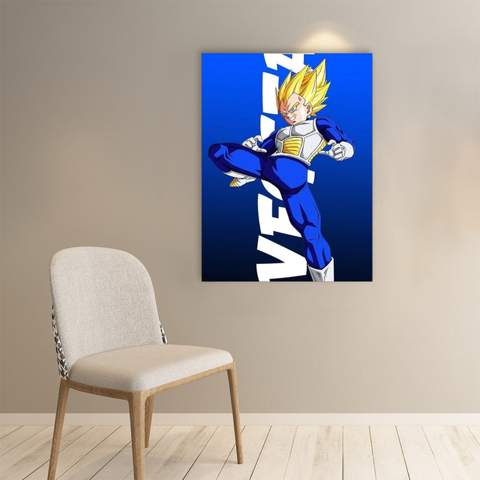 Vegeta With Background Word Dragon Ball Paper poster