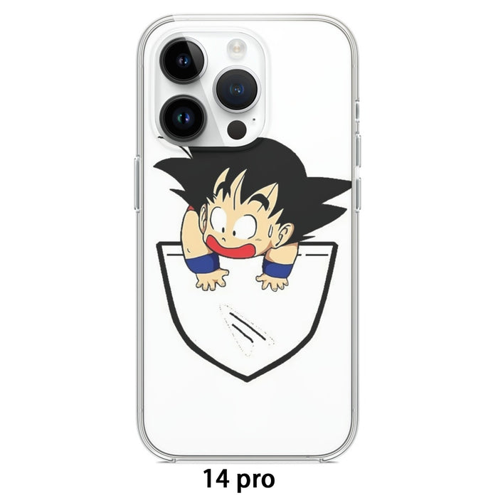 Smiling Goku On Pocket Of Dragon Ball Z iPhone case