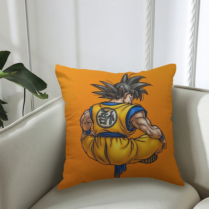 Goku Orange Background Couch Pillowcase