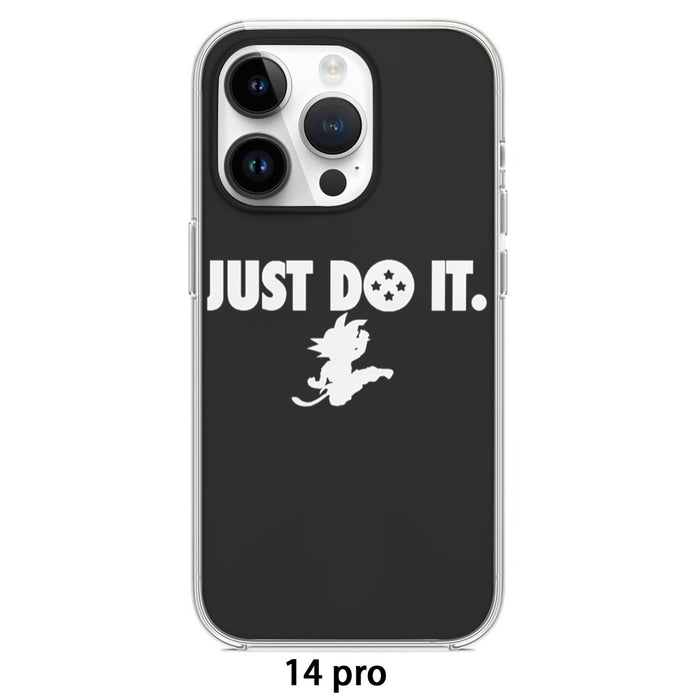 Just Do It Slogan Dragon Ball Kid Goku Dope Black iPhone 15 Series Phone Case