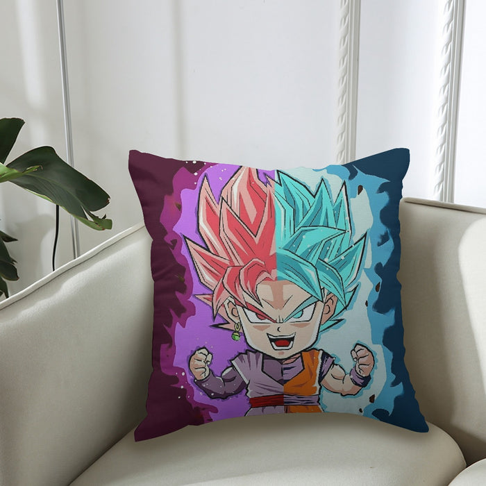 DBZ Goku Zamasu SSGSS God Blue Rose Super Saiyan Chibi Couch Pillowcase