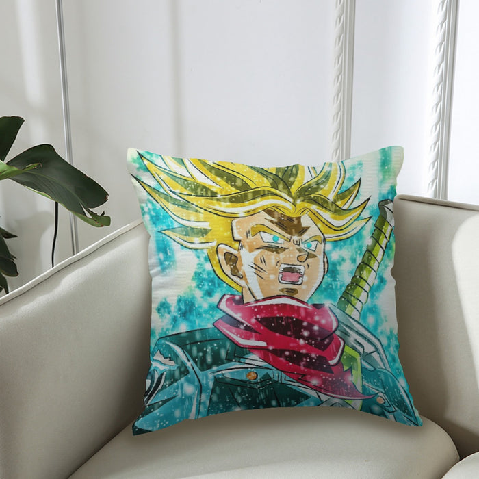 DBZ Trunks Super Saiyan Powerful Battle Ultimate Transformation Design Couch Pillowcase