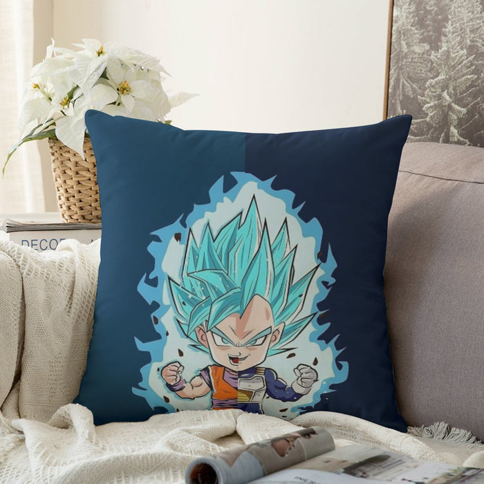 DBZ Goku Vegeta SSGSS God Blue Super Saiyan Chibi Sketch Couch Pillowcase