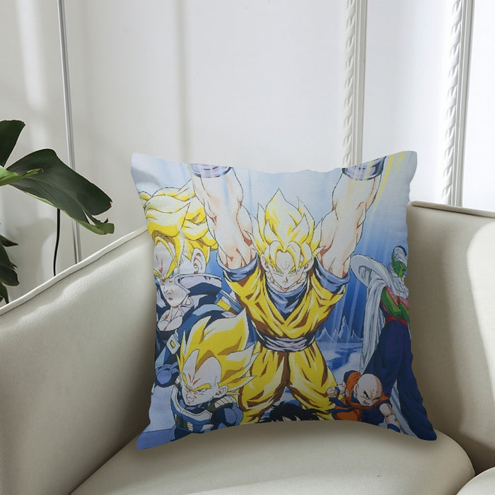 DBZ Goku Saiyan Spirit Bomb Vegeta Piccolo Gohan Trunks Vibrant Design Couch Pillowcase